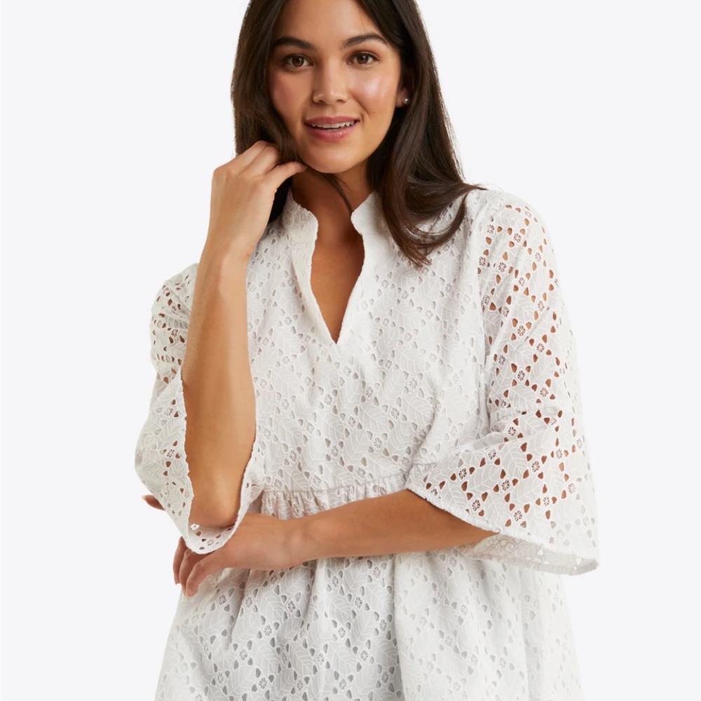 White Eyelet Lace Blouse